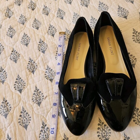 Sarah Flint Bennett Loafers Black Patent Leather Flats Size 7 - Picture 4 of 13